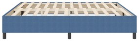 Boxspring Ágy Kék 200x200 cm Vászon
