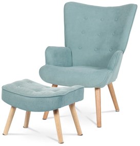 Fotel BLUE2, türkiz, lábtartóval
