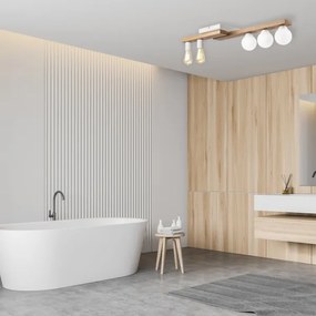 Felületre szerelhető csillár MATTE 2xE27/15W/230V + 3xG9/5W/230V fehér/tölgy