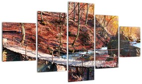 Kép - ősz, út, erdő (125x70cm)
