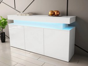 Szekrény Lesteralo 3D 160 (fehér + fényes fehér) (LED világítással). 1105936