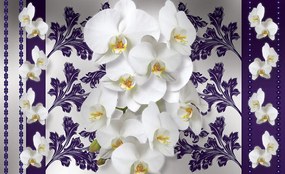 Virág minta poszter, fotótapéta, Vlies (104 x 70,5 cm)