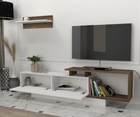 TV szekrény Asos - Fehér, Diós