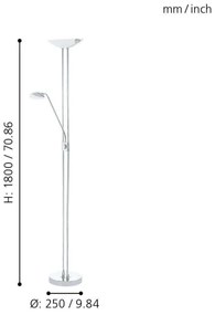 Eglo 93875 - LED dimmelhető lámpa BAYA 1 LED/20W + LED/2,5W fényezett króm