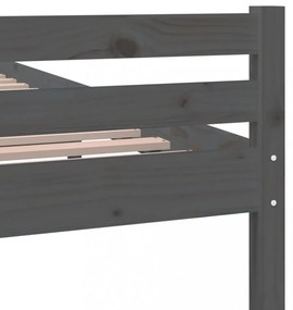 szürke tömör fa ágykeret 140x200 cm