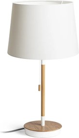 RENDL KEITH/AMBITUS 30 stolní s USB Polycotton bílá/buk 230V LED E27 15W