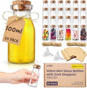 24db-os Fűszertartó Tégely Dugóval Készlet 100ml