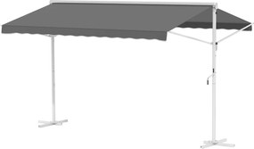 Outsunny Szabadonálló Napernyő 4x3m Kerti Napellenző Hajtogatható Karos Napvédő Terasztakaró Kültéri Kerthez Szürke | Aosom