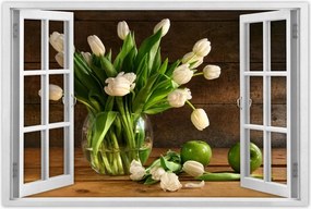 Poszterek 90x60 Fehér tulipánok