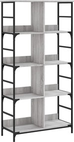 vidaXL szürke sonoma színű szerelt fa könyvespolc 78,5 x 33 x 153 cm