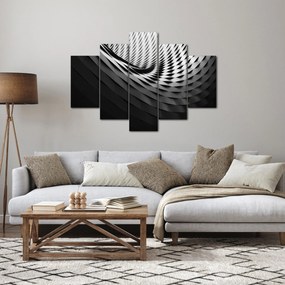 Absztrakt kép - fekete-fehér spirál (150x105 cm)