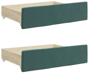 sötétzöld kihúzható bársony heverő fiókkal 100 x 200 cm