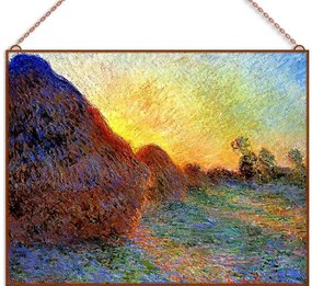 Monet - Grainstacks üvegkép, falikép