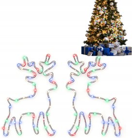 Világító karácsonyi dekoráció rénszarvasokkal 8 mód 2 db