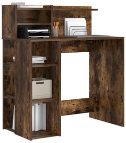 vidaXL Asztal tárolóval Füstölt tölgy 90x48x101.5 cm Szerelt fa