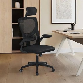 Ergonomikus irodai szék  fejtámlával fekete