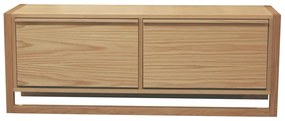 Natúr színű ülőkés billenő ajtós cipőtartó tölgyfa dekorral NewEst – Woodman