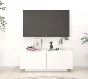Magasfényű fehér forgácslap tv-szekrény 100 x 35 x 40 cm