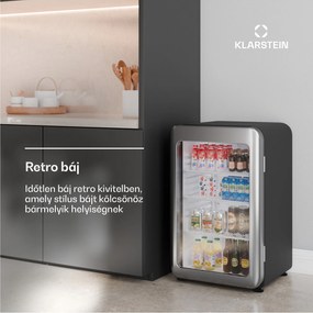 Klarstein Audrey Evo italhűtő, Rretro kivitel, üvegajtó, 113 L, EEK C