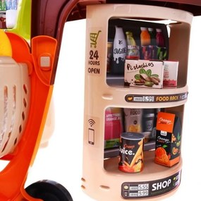 Játék szupermarket gyerekeknek, 52 darab, hangok és fények, pénztárgép, eszpresszógép, többszínű