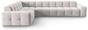 Világosszürke bársony sarokkanapé (bal oldali) Kendal – Micadoni Home