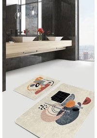 Bézs bársony fürdőszobai kilépő szett 2 db-os 60x100 cm – Mila Home