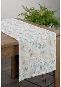 Flore tavaszi asztali futó Zöld/krémszín 40x180 cm