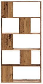 5 szintes antik fa színű fa könyvespolc 80,5 x 23,5 x 162,5 cm