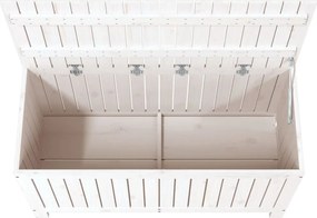Fehér Tömör Fenyőfa Kerti Tárolóláda 115X49X60 Cm
