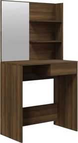 vidaXL barna tölgyszínű fésülködőasztal tükörrel 74,5 x 40 x 141 cm