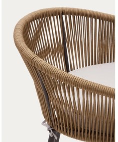 Bézs fém-párnázott kerti bárszék Yanet – Kave Home