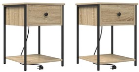 Éjjeliszekrény 2 pcs sonoma tölgy 42 x 41 x 56 cm Faanyag