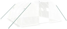 fehér acélvázas melegház 16 m² 4 x 4 x 2 m