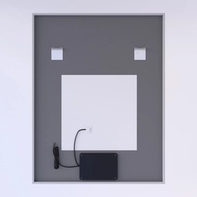 Álló fürdőszobai LED tükör 70x90cm | Páramentesítő funkció | Beépített óra | Fényerő és színhőmérséklet szabályozás | Welland Luxury-Line G773