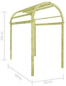 impregnált fenyőfa rácsos boltív 125 x 150 x 235 cm