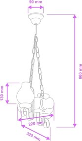Brilagi - Csillár láncon RUSTIC 2xE14/40W/230V bükkfa