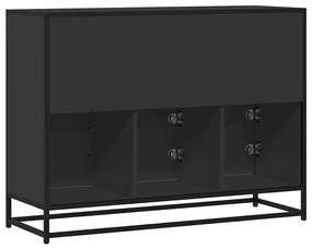 fekete szerelt fa tálalószekrény 100x35x76 cm