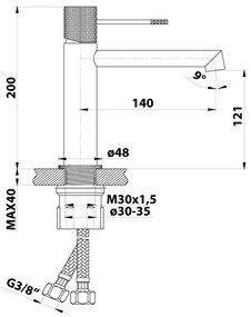 Sapho - SOLARIS mosdócsaptelep, 20 cm, fényes króm