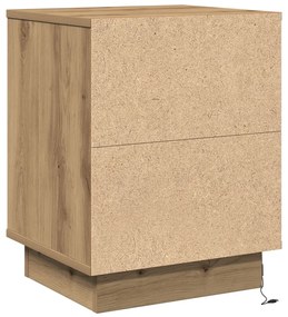 Éjjeli Szekrények LED világítással 2 db Kézműves tölgy 39x34.5x50 cm