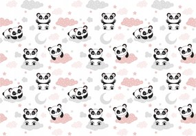 Fotótapéta flizelina Pandák felhők rózsaszín álom gyerekszoba 368x280 +ragasztó