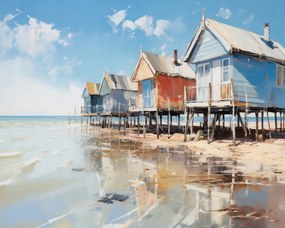 Poszter 50x40cm Festői tengerparti kunyhók