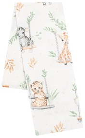 Flanel pelenka nyomtatott mintával New Baby ZOO bézs