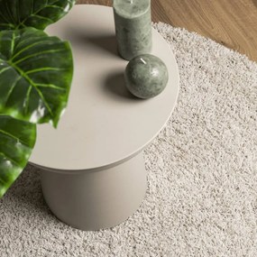PAMPLONA krémszínű magas szálú bolyhos modern szőnyeg Ø 80 cm