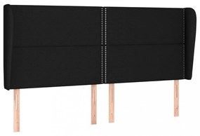 fekete szövet fejtámla szárnyakkal 163 x 23 x 118/128 cm