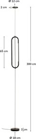 Fekete LED állólámpa (magasság 300 cm) Bow – Kave Home