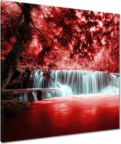 Vászonkép 80x80 Vörös vízesés Kaszkád