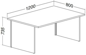ProOffice A asztal 120 x 80 cm, cseresznye