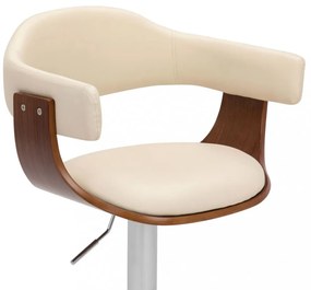 2 darab krémszínű hajlított fa és műbőr bárszék