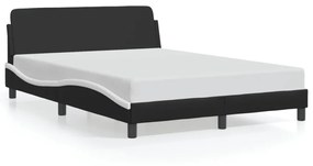 fekete és fehér műbőr ágykeret Dover 120 x 200 cm