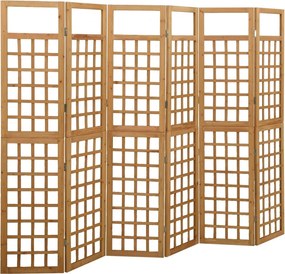 vidaXL 6 paneles tömör fenyőfa térelválasztó/lugasrács 242,5 x 180 cm